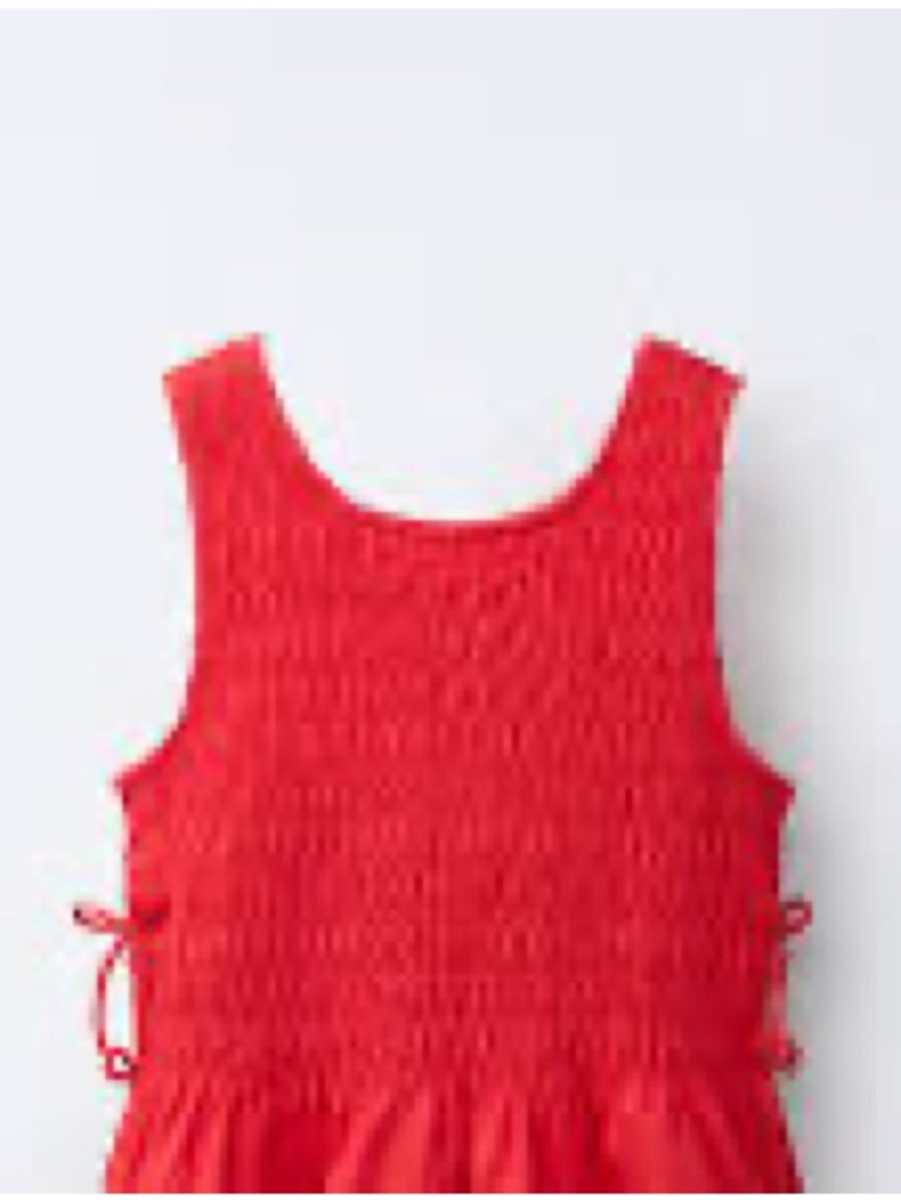 Zara Red Smocked Sleeveless One-Piece